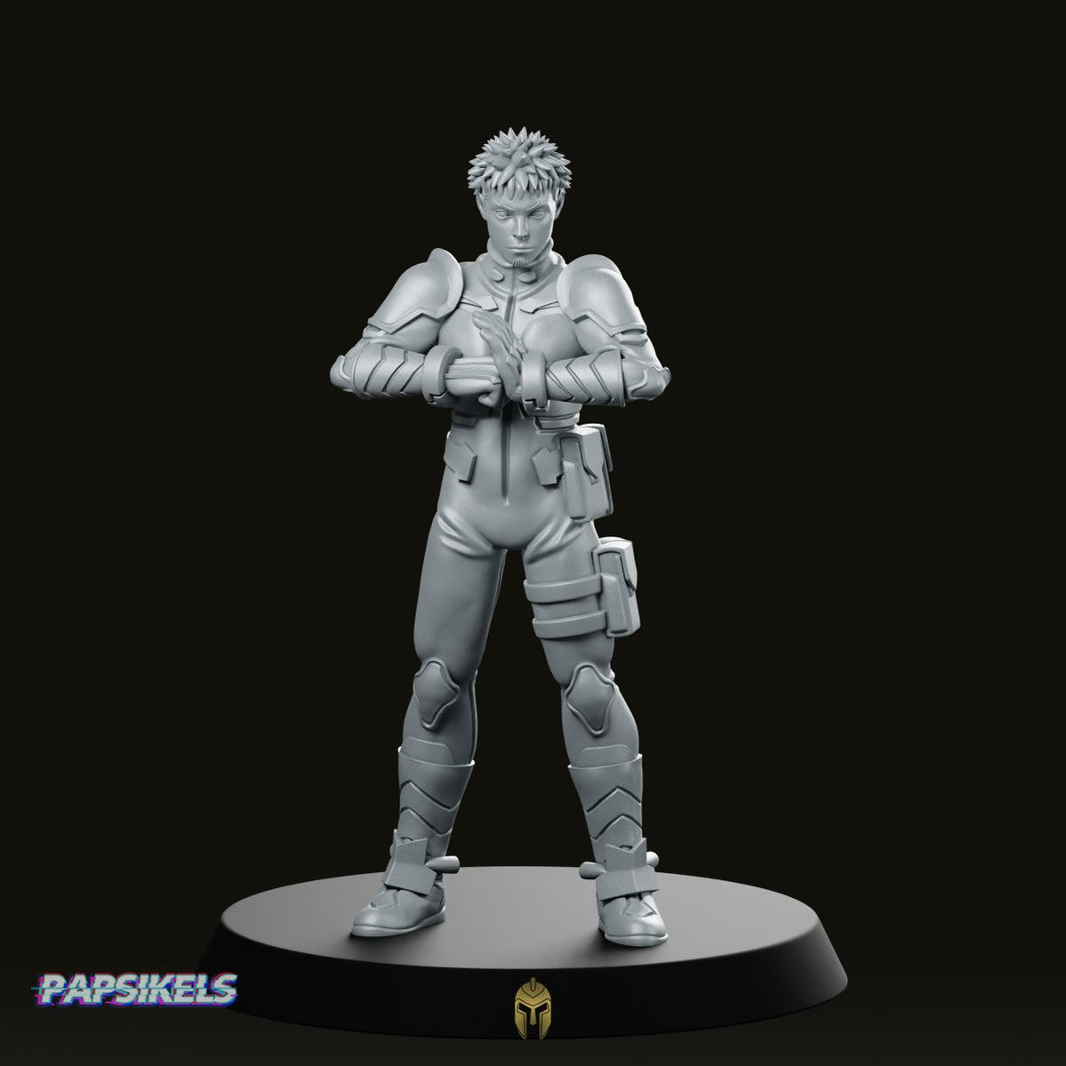 Anti Monster Defence Force 3rd Division Vice Captain Miniature - Papsikels Miniatures - We Print Miniatures