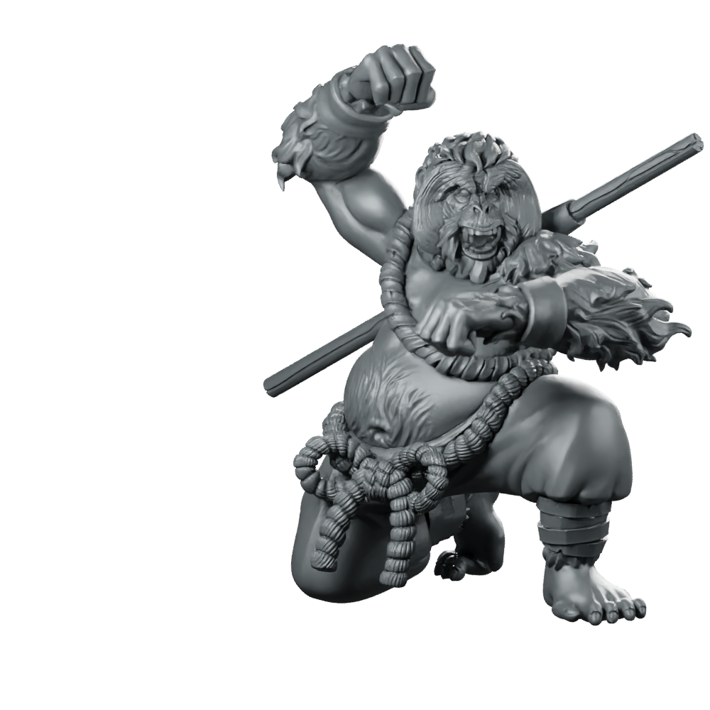 ApeStrike Tao Miniature Fantasy Ape Brawler Brute Miniature 360 Spin 01