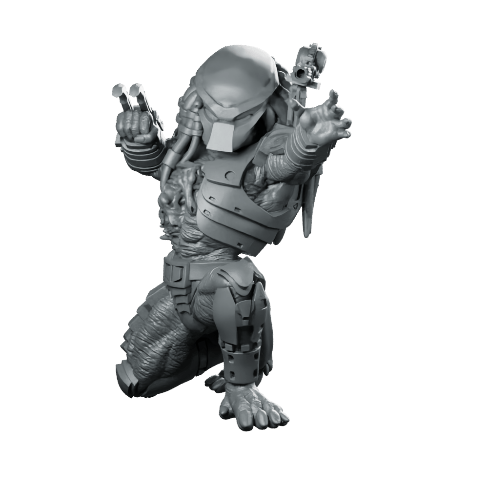 Apex Skull Hunter Choke Lord Miniature Kneeling Sci - Fi - Papsikels Miniatures - We Print Miniatures
