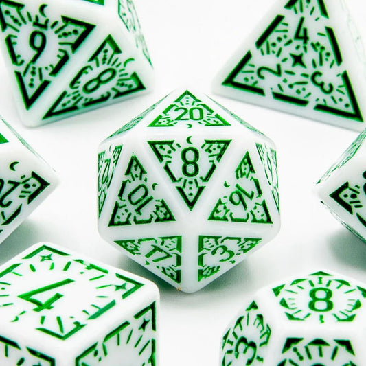 Arcane Burst | Acrylic Dice | 7 Piece Set - Tabletop Dominion - We Print Miniatures