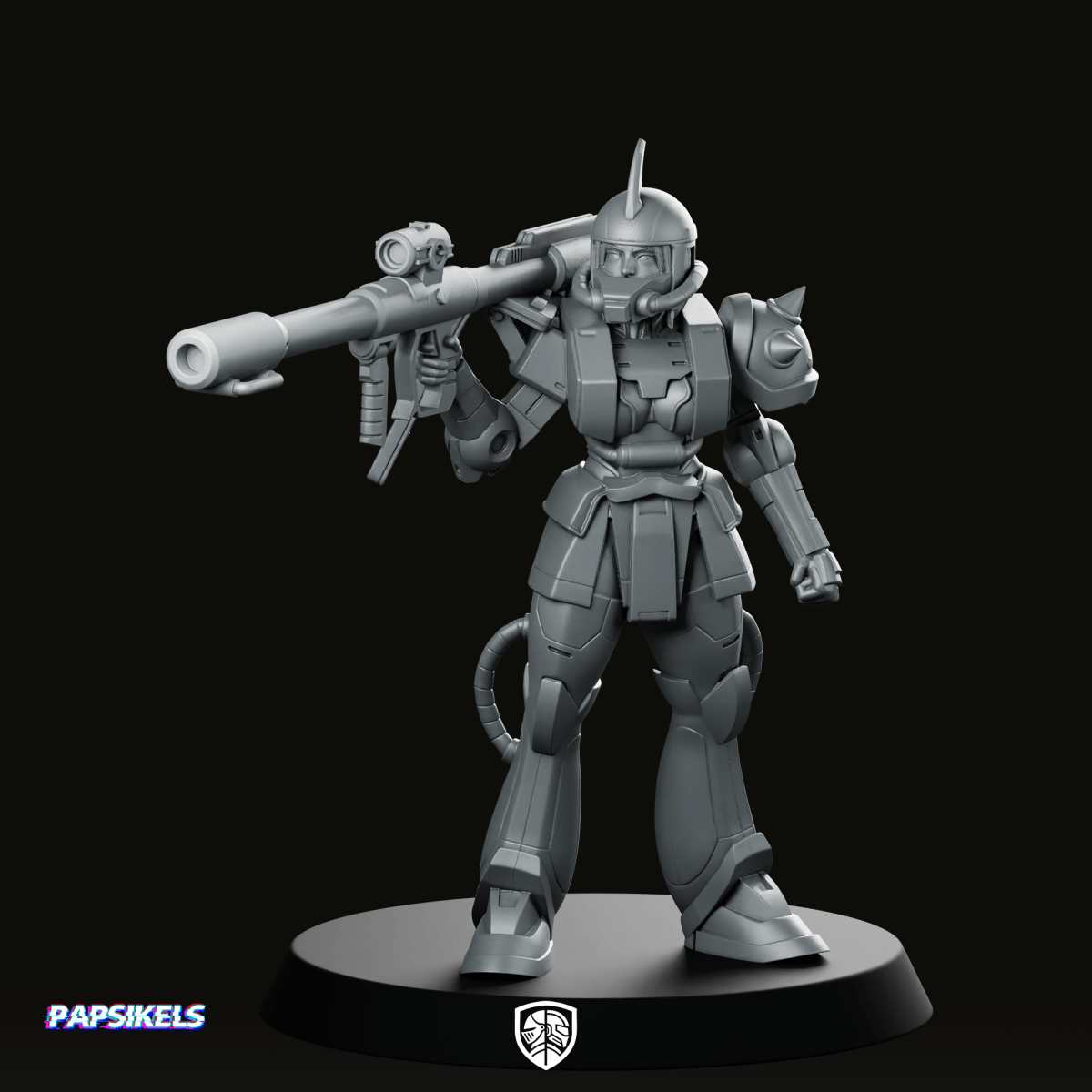 Armoured Lady Kuza 2 Miniature - Papsikels Miniatures - We Print Miniatures