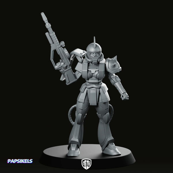 Armoured Lady Kuza 3 Miniature - Papsikels Miniatures - We Print Miniatures