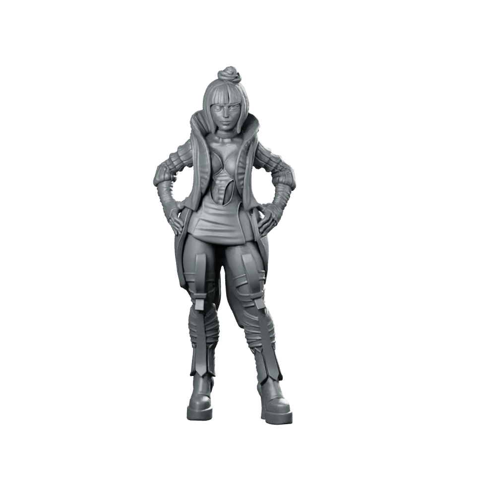 Artificial Intelligence Network Newsreader 2 Miniature Cyberpunk - Papsikels Miniatures - We Print Miniatures