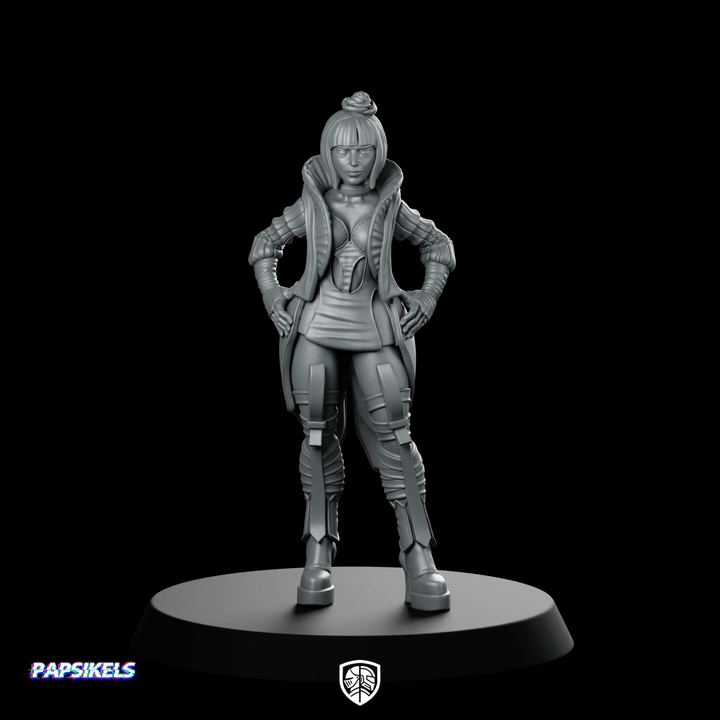 Presentadora 2 de Artificial Intelligence Network Miniatura Cyberpunk