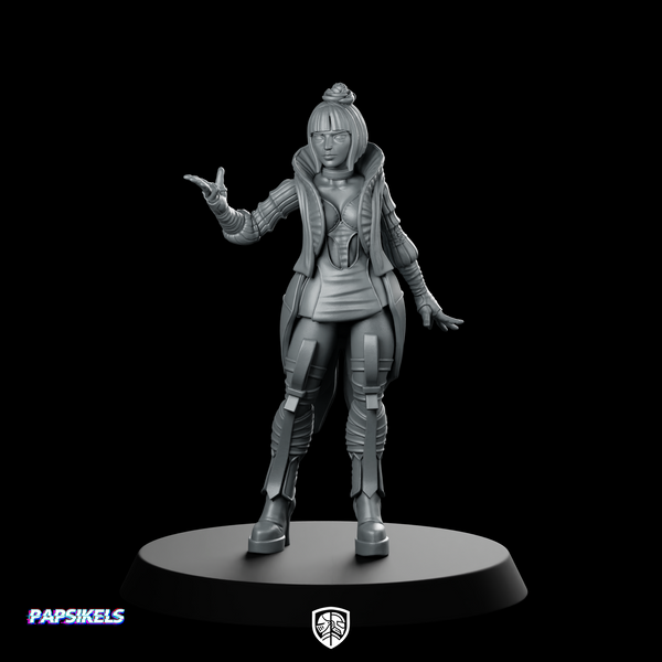 Artificial Intelligence Network Newsreader 3 Miniature Cyberpunk Reporter