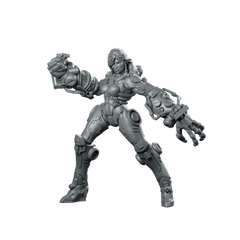 Arysala Cyber Ravager Miniature Cyberpunk Cyborg Brawler Miniature 360 Spin 01