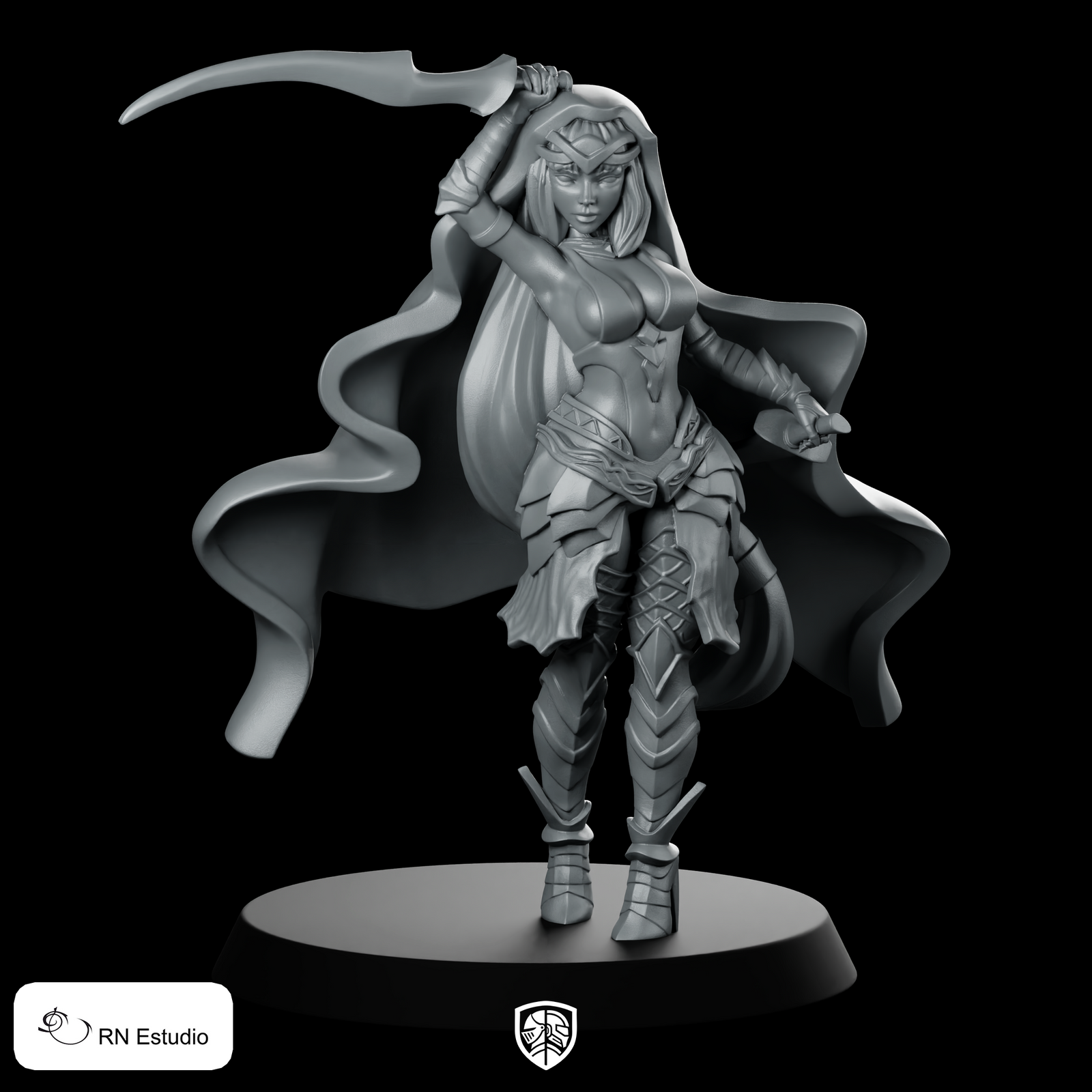 Ashanti Miniature Cloaked Warrior Assassin Fantasy RPG