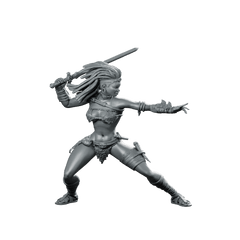 Ashara Miniature Dynamic Female Warrior Swordfighter - Haito - We Print Miniatures