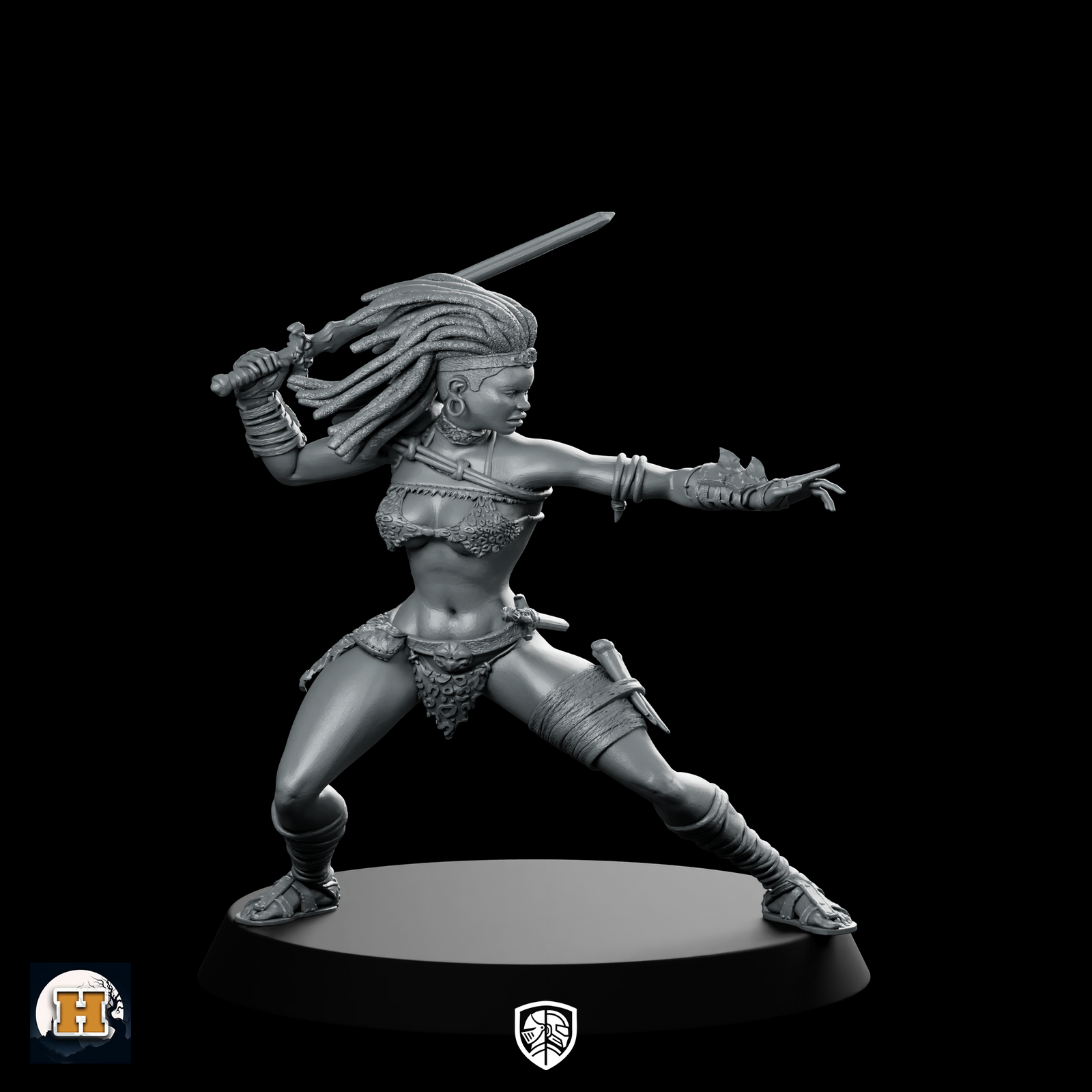 Ashara Miniature Dynamic Female Warrior Swordfighter