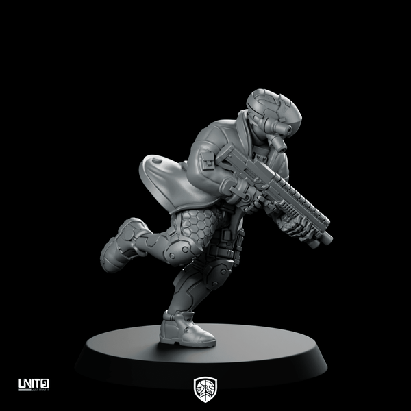 Ashfall V1 Miniature Cyberpunk Combat Operative - Unit9 - We Print Miniatures