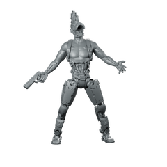 Aspect 1 Cyberpunk Miniature Humorous Cyborg Gunfighter Miniature 360 Spin 01