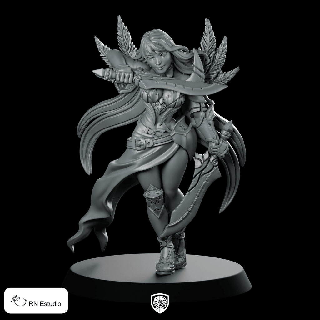 Assassin Valeen Blade Dancer Miniature Dual Sword Rogue - RN Estudio - We Print Miniatures