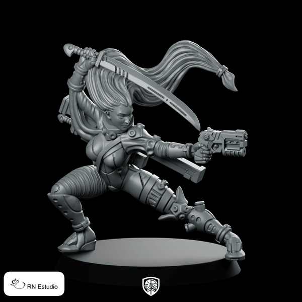 Assassin Veira Miniature Wasteland Bounty Hunter Sci - Fi - RN Estudio - We Print Miniatures
