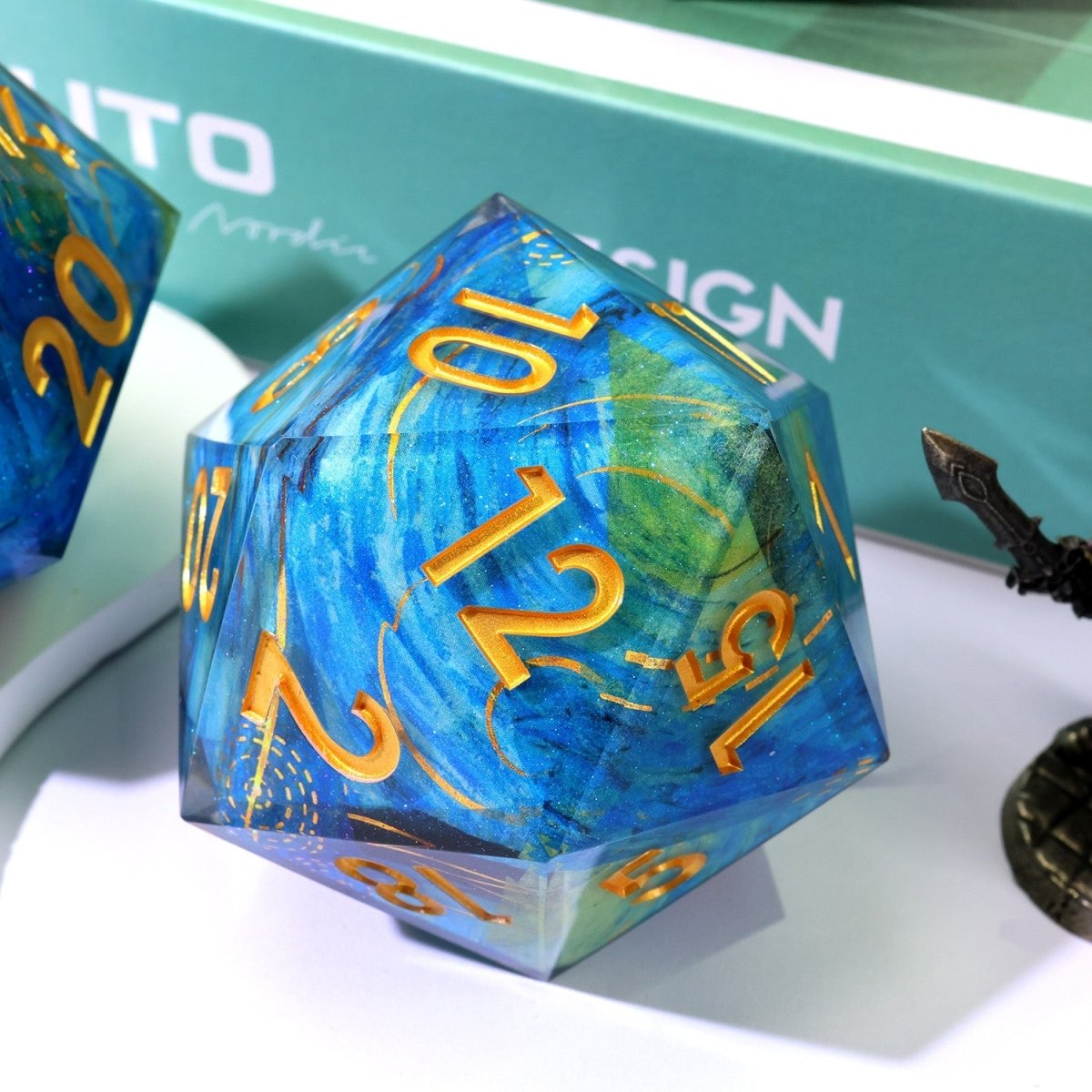 Astral Tide | 50mm D20 | Oversized Art Core Dice - Tabletop Dominion - We Print Miniatures
