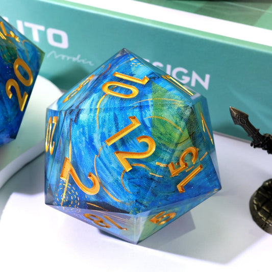 Astral Tide | 50mm D20 | Oversized Art Core Dice - Tabletop Dominion - We Print Miniatures