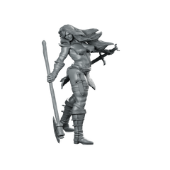 Astrid Stormcaller 32 Miniature Female Barbarian Warrior Miniature 360 Spin 01