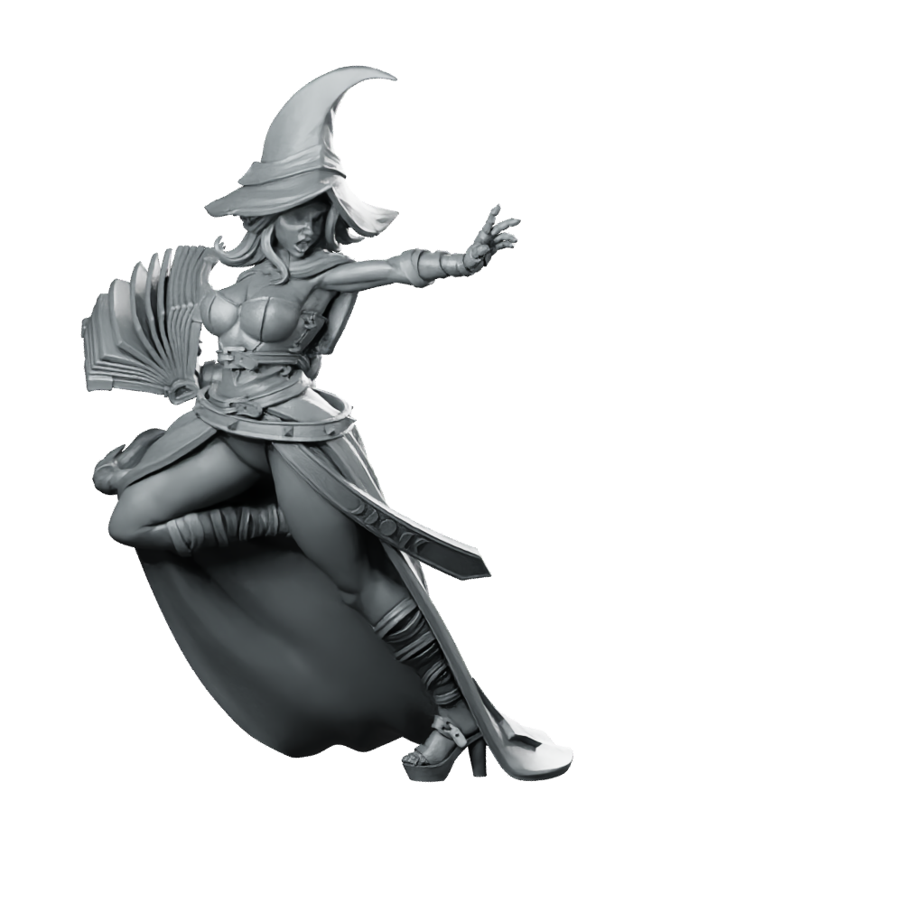 Aurelia Casting Spell Miniature Sorceress Spellcaster Miniature 360 Spin 01
