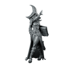 Aurelia Walking Miniature Witch Sorceress Grimmoire Miniature 360 Spin 01