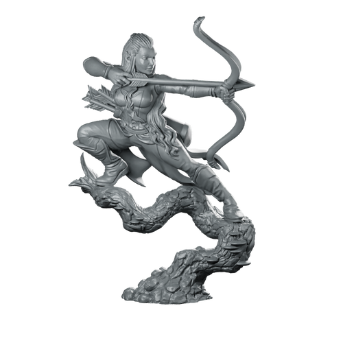 Aurielle with Bow Elf Miniature Female Archer Ranger Miniature 360 Spin 01