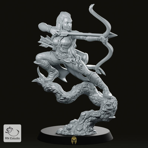 Aurielle with Bow Miniature - We Print Miniatures