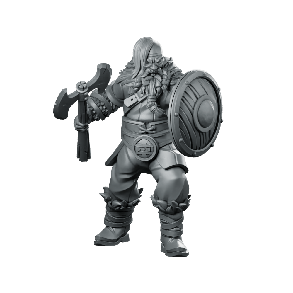 Axe and Shield Viking Miniature Norse Warrior Resin - CastNPlay - We Print Miniatures