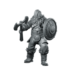 Axe and Shield Viking Miniature Norse Warrior Resin - CastNPlay - We Print Miniatures