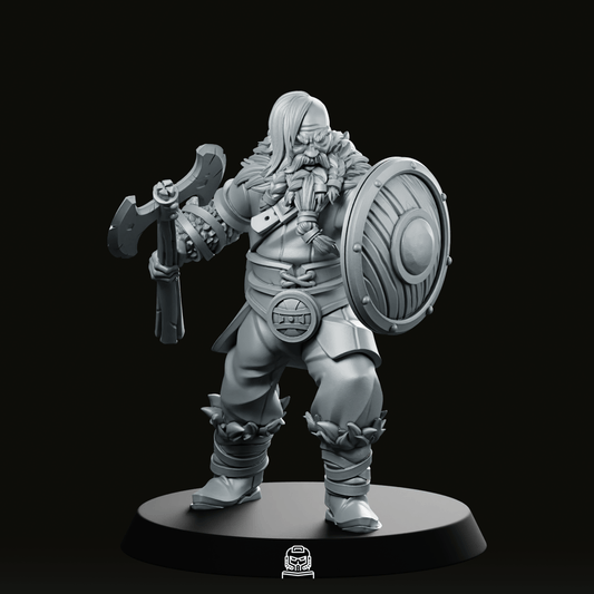 Axe and Shield Viking Miniature - CastNPlay - We Print Miniatures