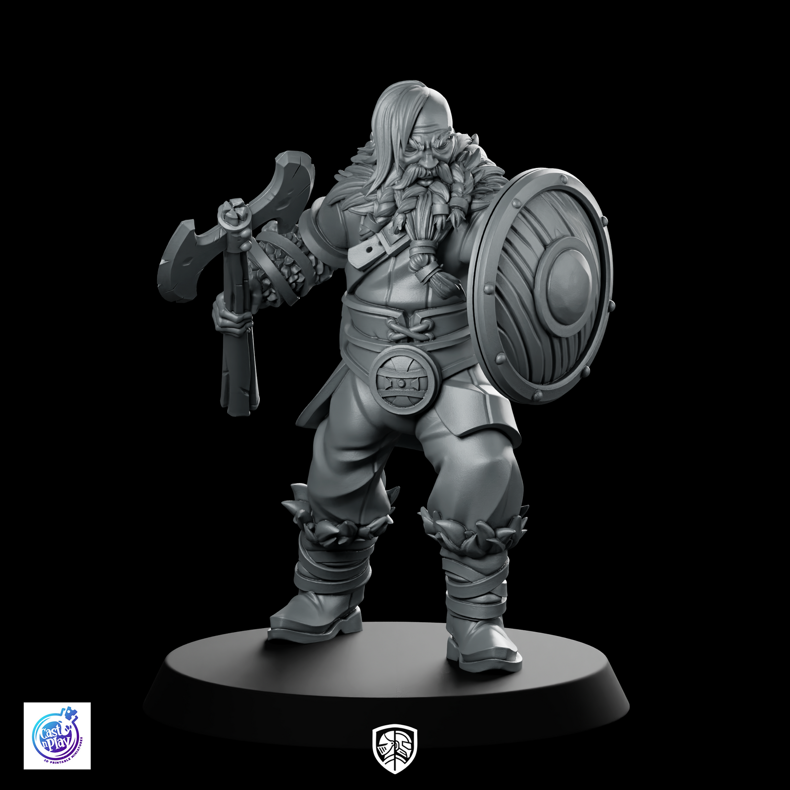 Axe and Shield Viking Miniature Norse Warrior Resin