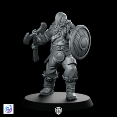 Axe and Shield Viking Miniature Norse Warrior Resin - CastNPlay - We Print Miniatures