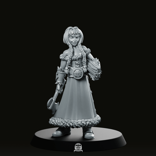 Axe Girl Miniature - CastNPlay - We Print Miniatures