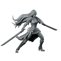 Ayame Miniature Dual - Wielding Female Warrior Hero Figure - Haito - We Print Miniatures