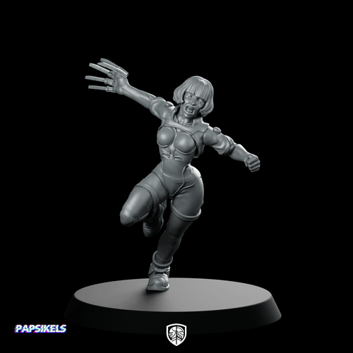 Ayeisha With Cyberclaw Cybernetic Operative - Papsikels Miniatures - We Print Miniatures