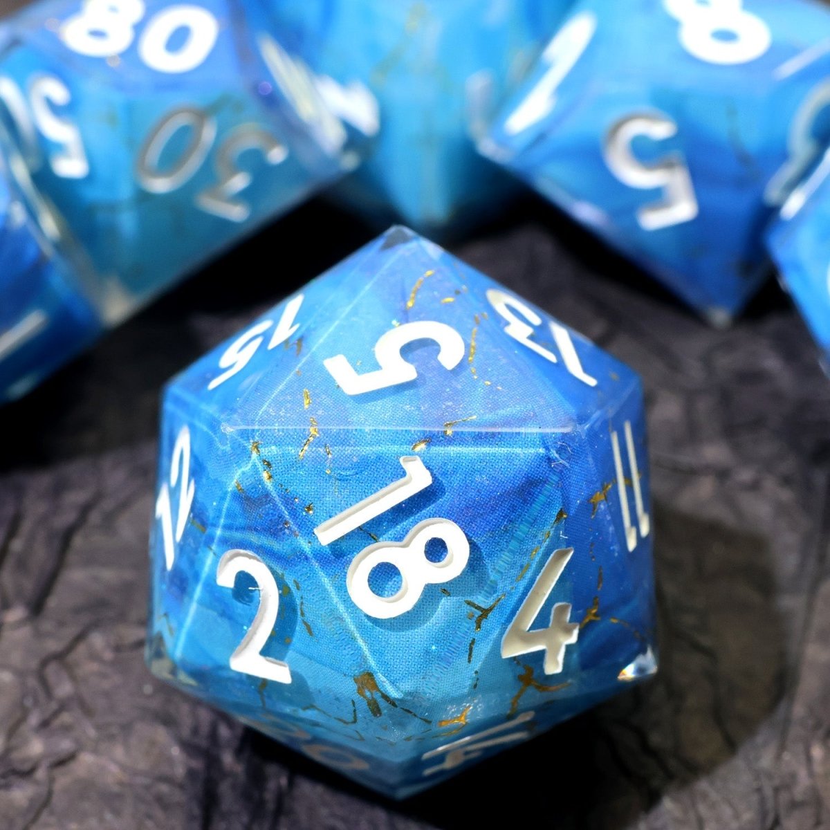 Azure Aegis | Art Core Dice | 7 Piece Set - Tabletop Dominion - We Print Miniatures