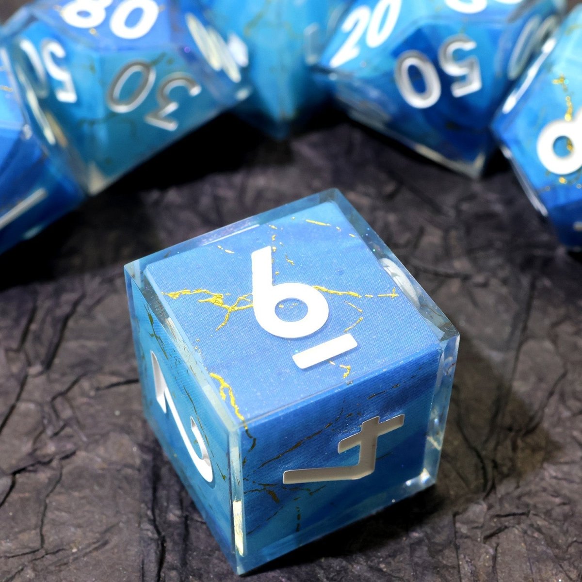 Azure Aegis | Art Core Dice | 7 Piece Set - Tabletop Dominion - We Print Miniatures