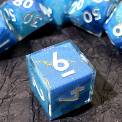 Azure Aegis | Art Core Dice | 7 Piece Set - Tabletop Dominion - We Print Miniatures