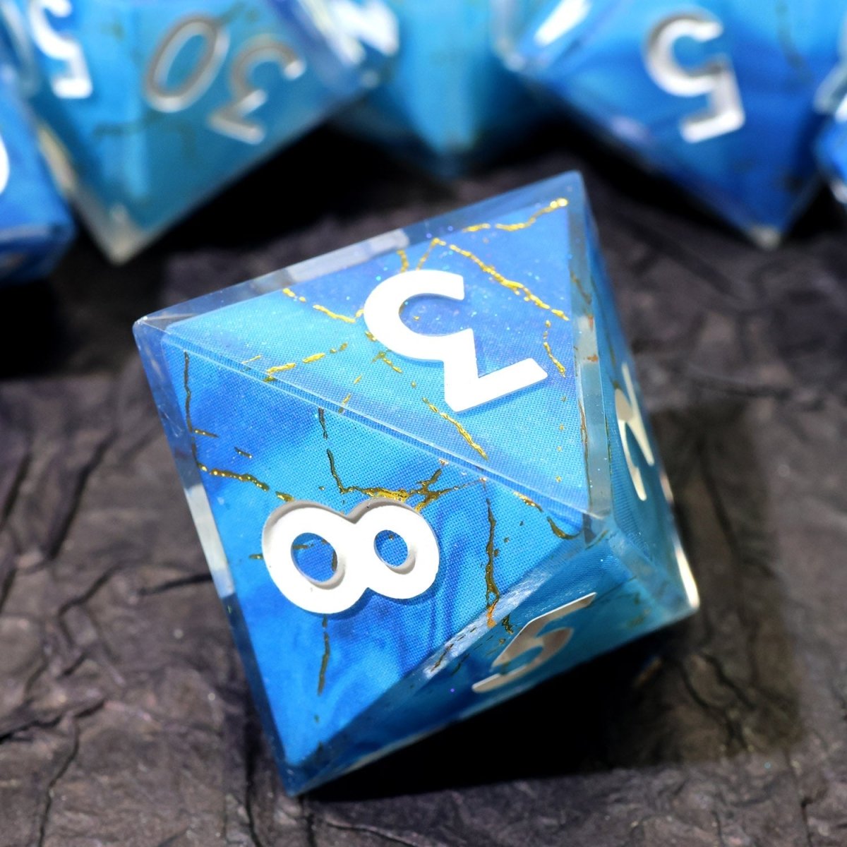 Azure Aegis | Art Core Dice | 7 Piece Set - Tabletop Dominion - We Print Miniatures