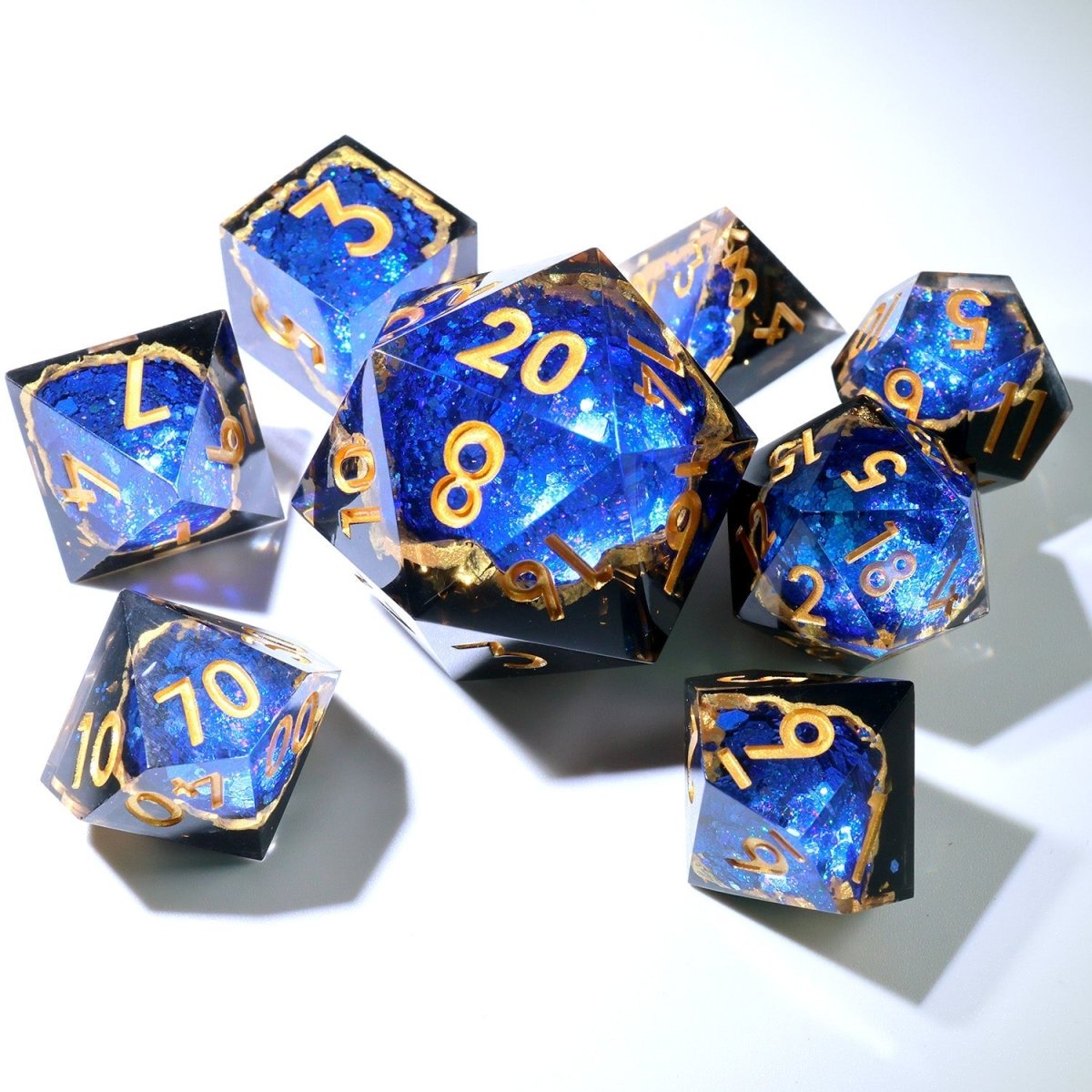 Azure Depths | 33mm D20 | Oversized Geode Dice - Tabletop Dominion - We Print Miniatures