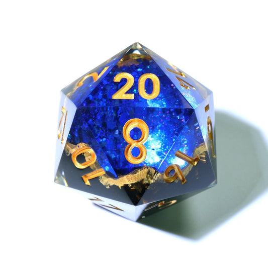 Azure Depths | 33mm D20 | Oversized Geode Dice - Tabletop Dominion - We Print Miniatures