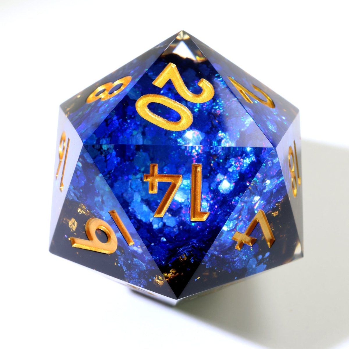 Azure Depths | 50mm D20 | Oversized Geode Dice - Tabletop Dominion - We Print Miniatures