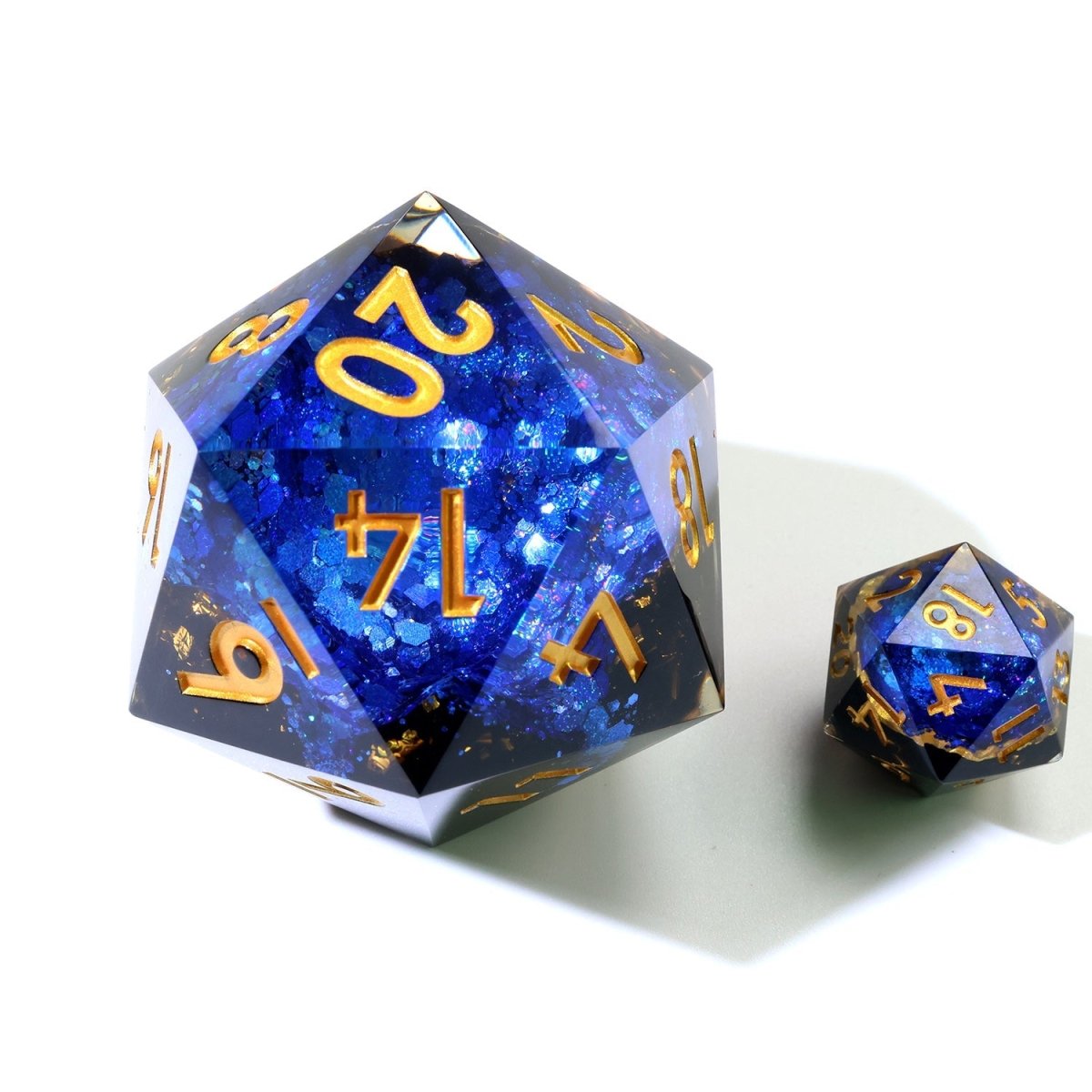 Azure Depths | 50mm D20 | Oversized Geode Dice - Tabletop Dominion - We Print Miniatures
