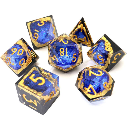 Azure Depths | Geode Dice | 7 Piece Set - Tabletop Dominion - We Print Miniatures