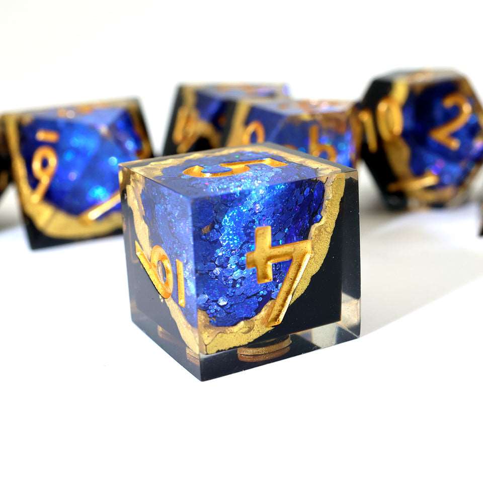 Azure Depths | Geode Dice | 7 Piece Set - Tabletop Dominion - We Print Miniatures