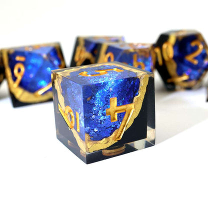 Azure Depths | Geode Dice | 7 Piece Set - Tabletop Dominion - We Print Miniatures