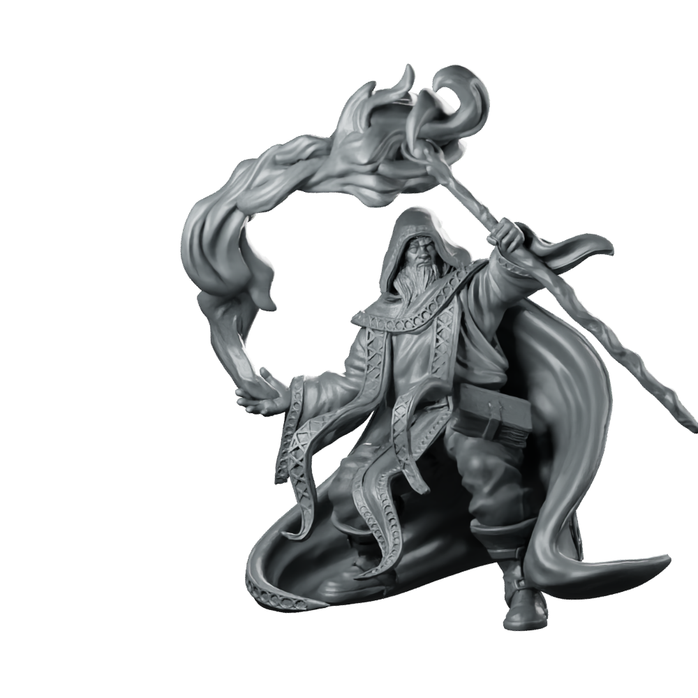 Azure Wizard Arcane Wizard Resin Miniature 360 Spin 01