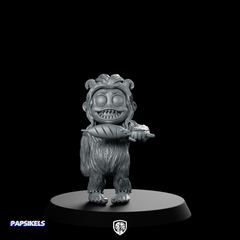 Baby Yeti Eating Chibi Monster Mascot