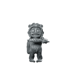 Baby Yeti Eating Chibi Monster Mascot - Papsikels Miniatures - We Print Miniatures
