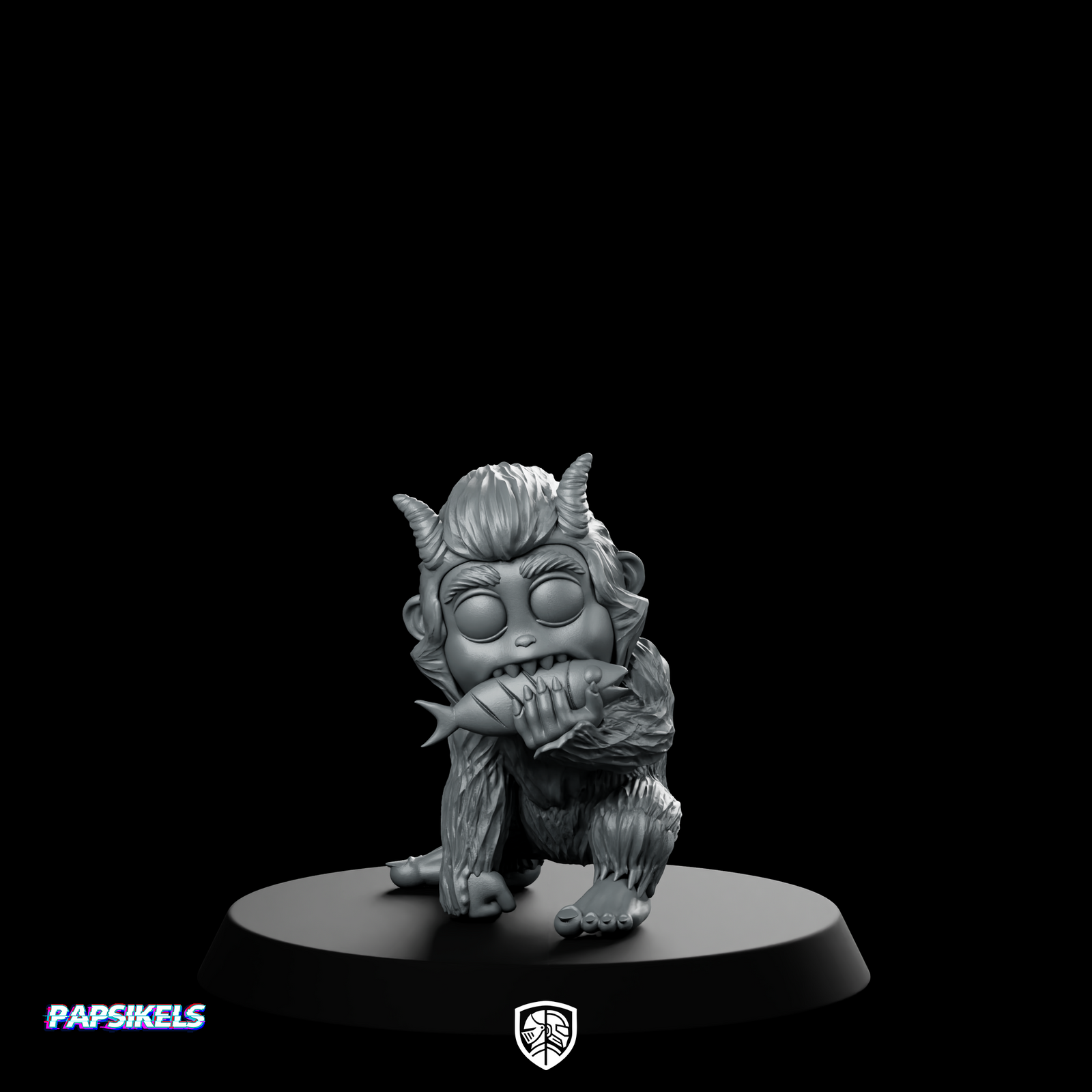 Baby Yeti Munching Gremlin Fish