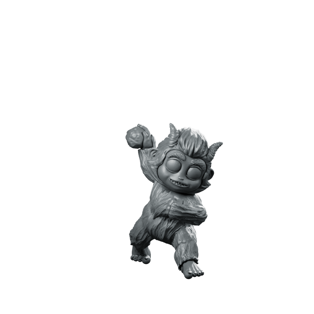 Baby Yeti Throwing Impish Beast - Papsikels Miniatures - We Print Miniatures