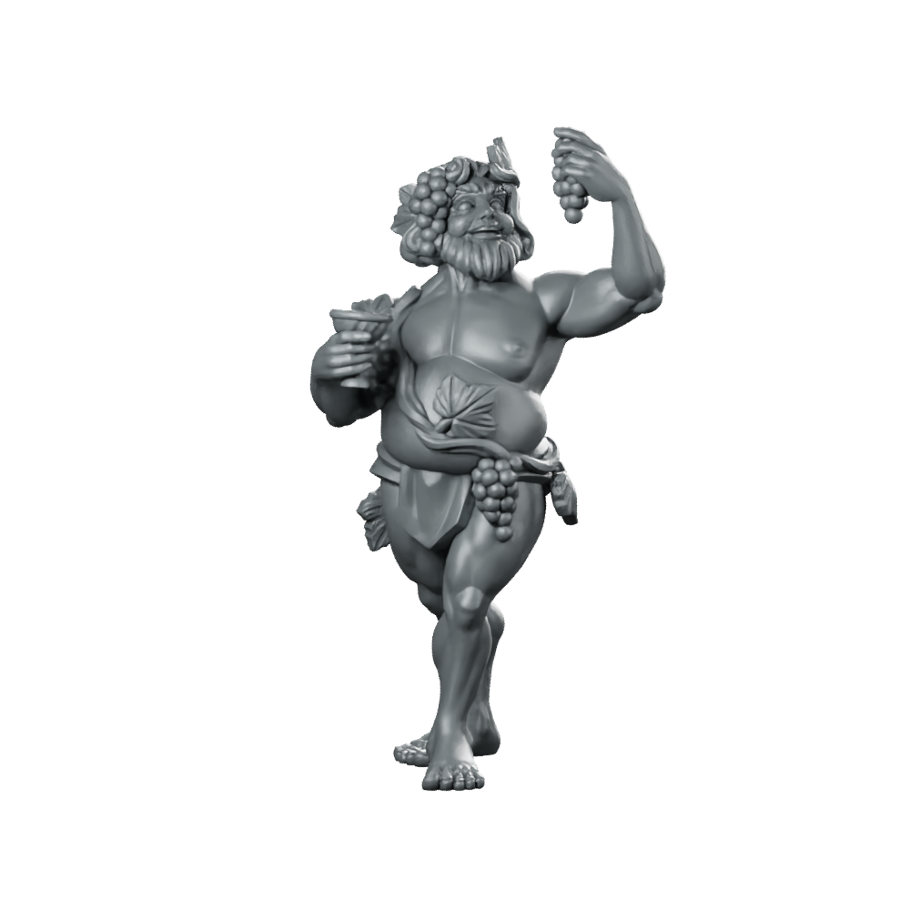 Bacchus Fantasy Miniature Dionysian Bard Tankard Grapes Miniature 360 Spin 01