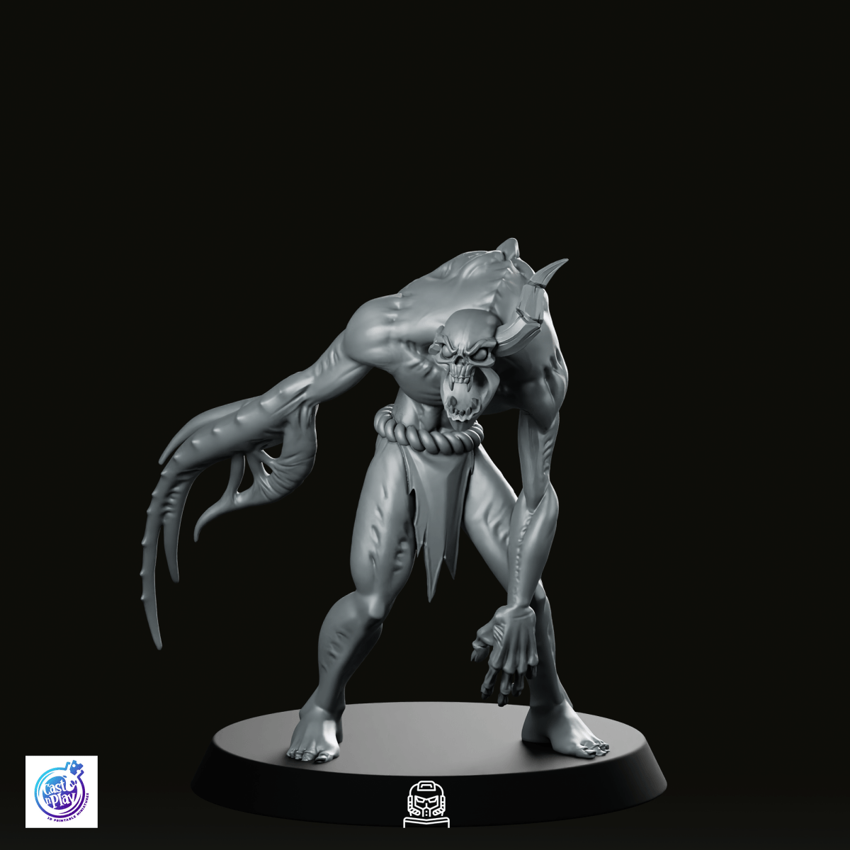 Back Head Demon Miniature - CastNPlay - We Print Miniatures